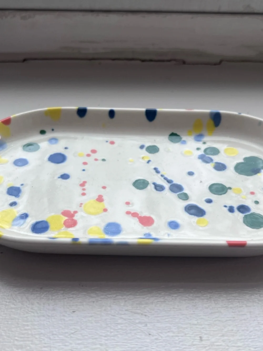 Multicolor Confetti Ceramic Plate/ Small Tray